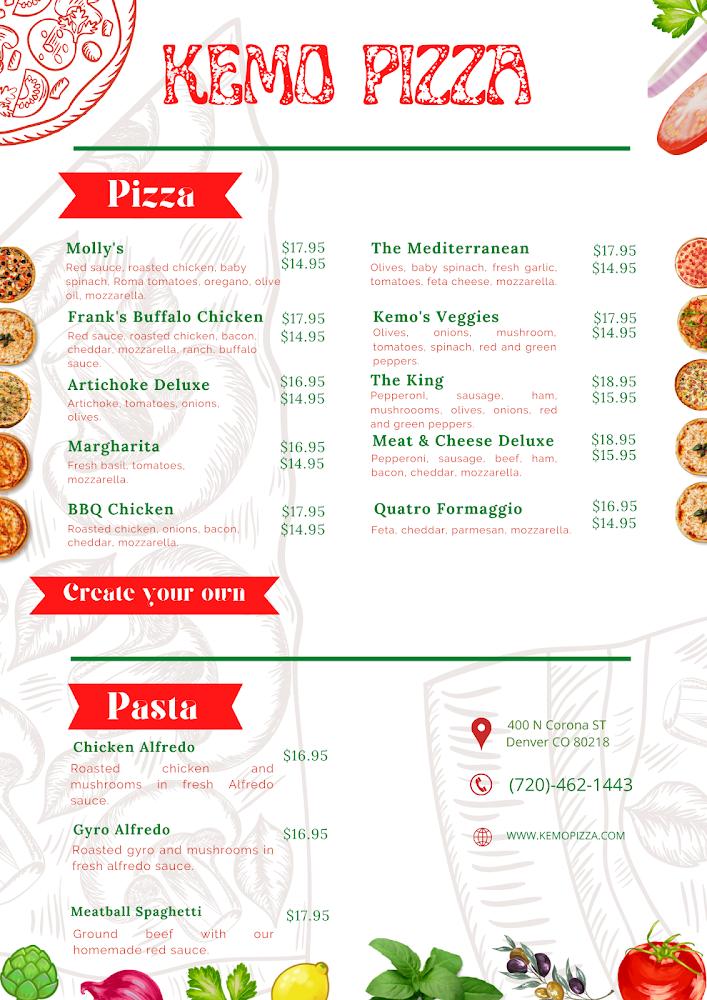 Kemo Pizza Menu image 1